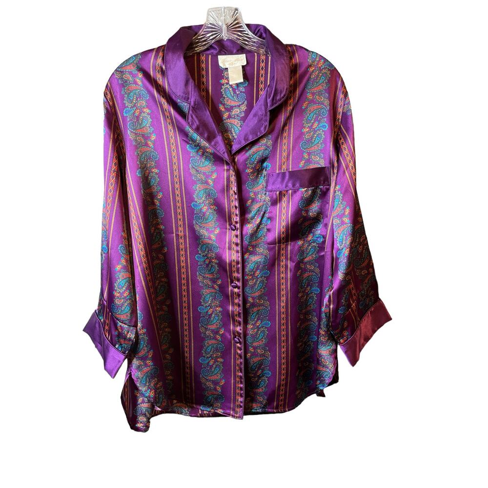 VIntage Inner Most  Sears Roebuck Striped Satin Pajama Top